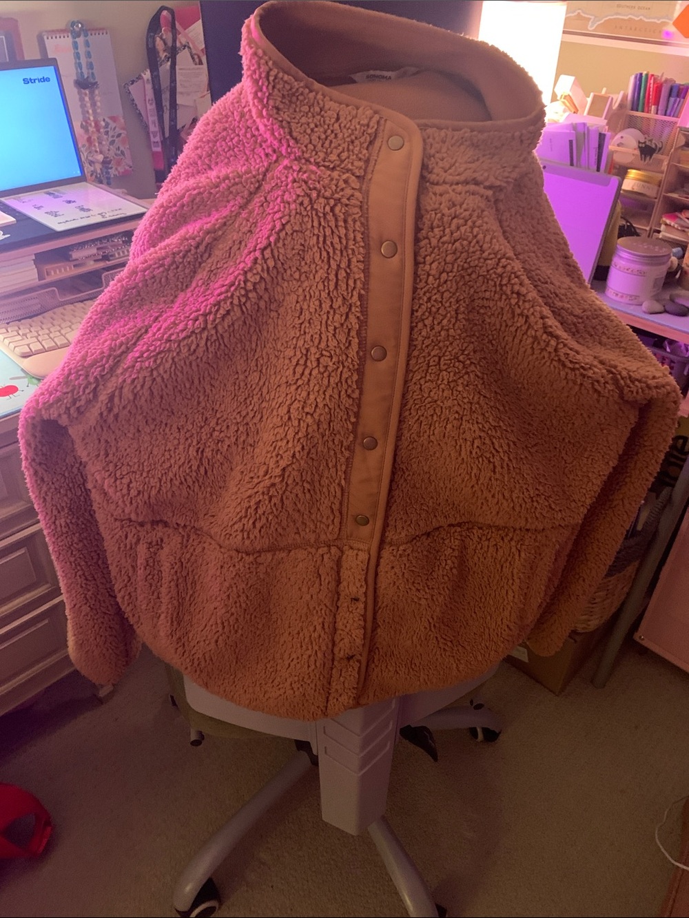 Sonoma Plush Teddy Utility Jacket in Brown